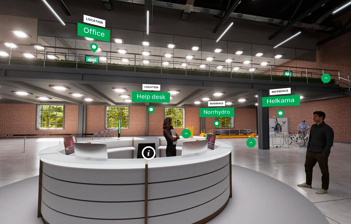 coresbond virtuaalinen showroom demo aulanäkymä