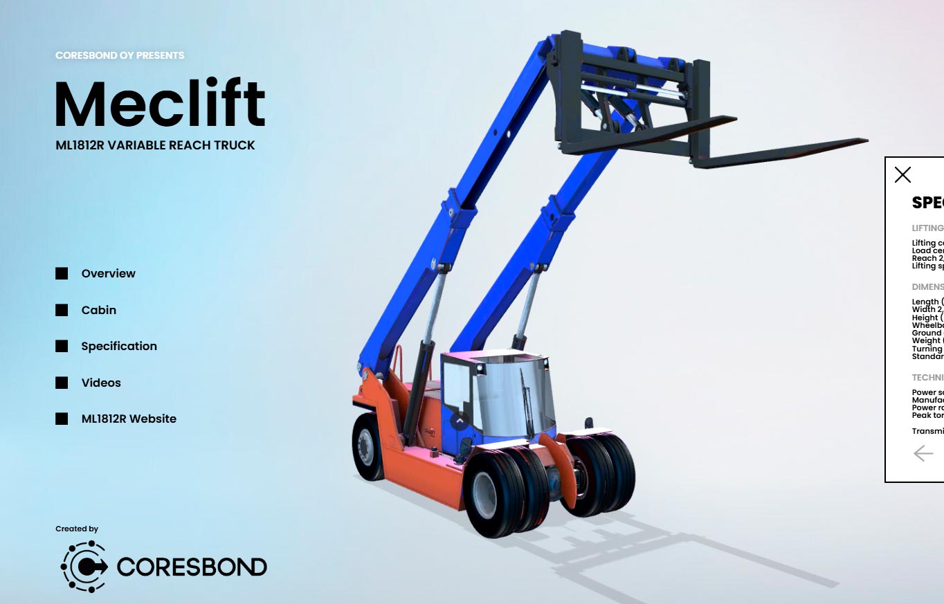 virtuaalinen showroom pyöriteltävä 3D-malli